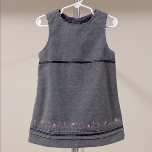 Girl’s Cherokee Charcoal Dress with Pink Flowers Accents